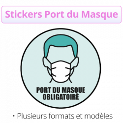 Autocollant port du masque obligatoire - stickers pas cher