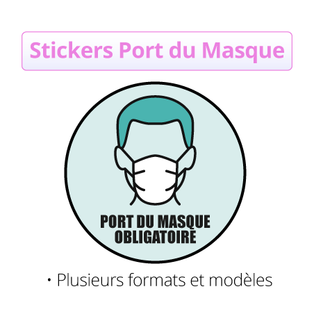 Autocollant port du masque obligatoire - stickers pas cher