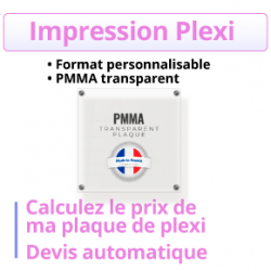 Impression Plexiglas : Panneau personnalisé, plaque plexi, photo PMMA