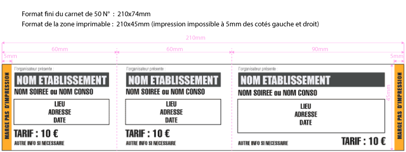 gabarit imprimeur pour billetterie en carnet